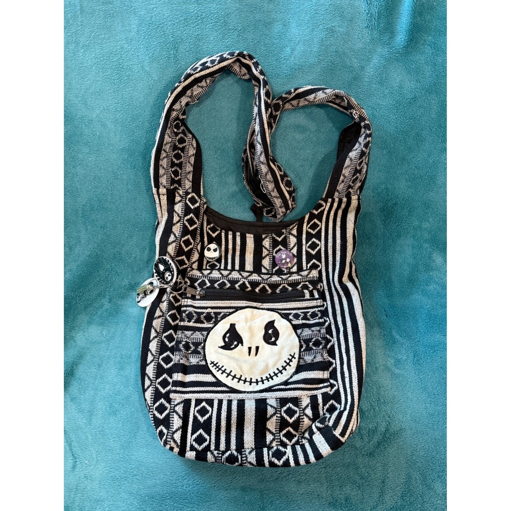 Disney Jack Skellington Nightmare Before Christmas Woven Crossbody Hobo‎ Bag